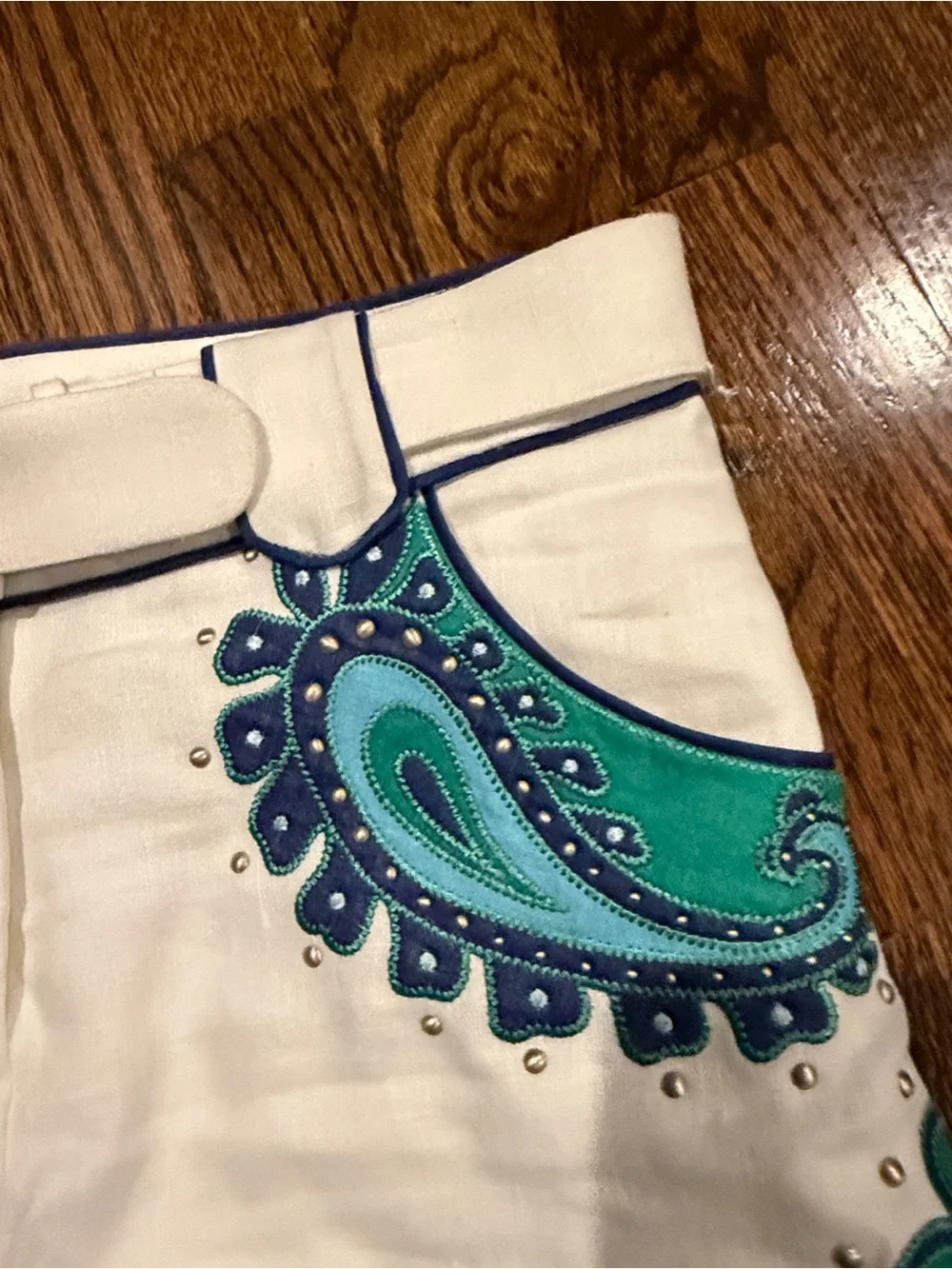 Zimmerman white paisley embellished shorts - Picture 6 of 8